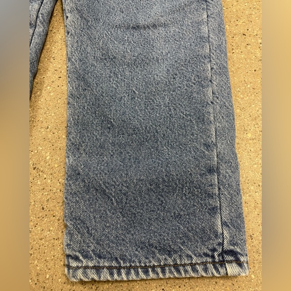 Vintage L.L. Bean Fleece Lined Light Wash Denim Blue Jeans - 36X30 Straight Leg - Picture 5 of 15
